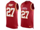 Mens Nike Kansas City Chiefs #27 Kareem Hunt Limited Red Player Name & Number Tank Top NFL Jersey