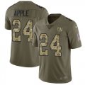 Nike Giants #24 Eli Apple Olive Camo Salute To Service Limited Jersey