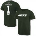 Mens New York Jets Pro Line College Number 1 Dad T-Shirt Green