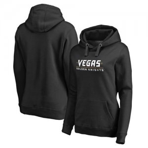 Womens Vegas Golden Knights Fanatics Branded Black Plus Sizes Primary Wordmark Pullover Hoodie