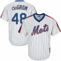 Men's Majestic New York Mets #48 Jacob DeGrom Replica White Cooperstown MLB Jersey