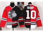 NHL Chicago Blackhawks #10 Patrick Sharp Red Black Split White Shull 2015 Stanley Cup Champions jerseys