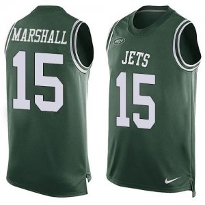 Nike New York Jets #15 Brandon Marshall Green Team Color Men Stitched NFL Limited Tank Top Jersey