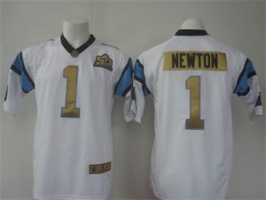 Nike Carolina Panthers #1 Cam Newton Gridiron white Jerseys(Limited Super Bowl 50th)