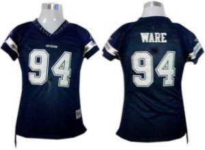 dallas cowboys 94 ware womens field flirt fashion jerseys blue