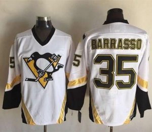 Pittsburgh Penguins #35 Tom Barrasso White CCM Throwback Stitched NHL Jersey