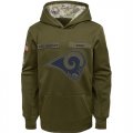 Los Angeles Rams Nike Youth Salute to Service Pullover Performance Hoodie Green