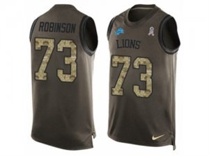 Nike Detroit Lions #73 Greg Robinson Limited Green Salute to Service Tank Top NFL Jersey