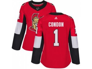 Women Adidas Ottawa Senators #1 Mike Condon Red Home Authentic Stitched NHL Jersey