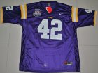 NCAA 2012 BCS LSU Tigers #42 michael Ford Embroidered purple