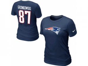 Women Nike New England Patriots #87 GRONKOWSKI Name & Number T-Shirt