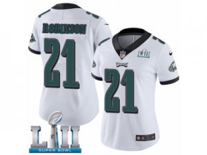 Women Nike Philadelphia Eagles #21 Patrick Robinson White Vapor Untouchable Limited Player Super Bowl LII NFL Jersey