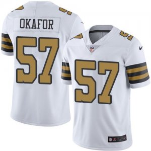 Nike Saints #57 Alex Okafor White Color Rush Limited Jersey