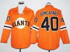 San Francisco Giants #40 Madison Bumgarner Orange Long Sleeve Stitched Baseball Jersey