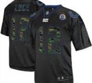 Nike Colts #12 Andrew Luck Black With Hall of Fame 50th Patch NFL Elite Jersey