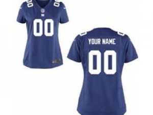 Women\'s Nike New York Giants Customized Game Team blue Jerseys