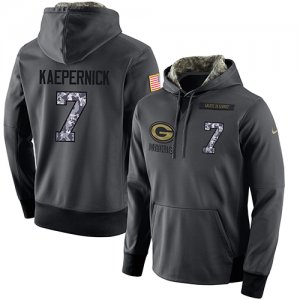 NFL Mens Nike San Francisco 49ers #7 Colin Kaepernick Stitched Black Anthracite Salute to Service Player Performance Hoodie