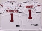 Oklahoma Sooners 1 Kyler Murray White Youth College Football Jersey