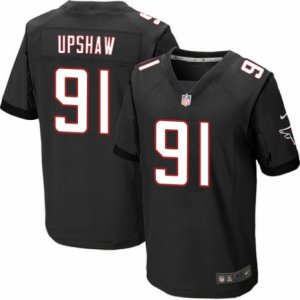 Mens Nike Atlanta Falcons #91 Courtney Upshaw Elite Black Alternate NFL Jersey