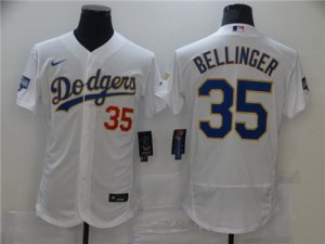 Dodgers #35 Cody Bellinger White Nike 2021 Gold Program Flexbase Jersey