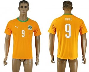 Cote d\'lvoire #9 Tiote Home Soccer Country Jersey