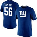 Nike New York Giants #56 Taylor Name & Number T-Shirt blue