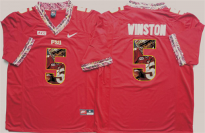 Florida State Seminoles Jameis Winston Red Portrait Number College Jersey