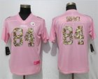 Nike Steelers #84 Antonio Brown Pink Camo Fashion Women Limited Jersey