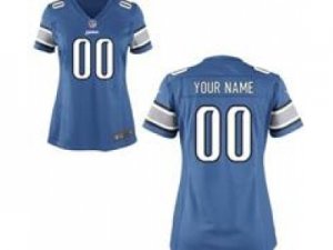 Women\'s Nike Detroit Lions Customized Game Team blue Jerseys