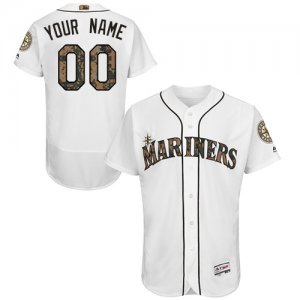 Seattle Mariners White Memorial Day Mens Customized Flexbase Jersey