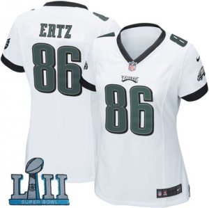 Nike Philadelphia Eagles #86 Zach Ertz White Wo 2018 Super Bowl LII Game Jersey