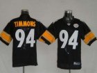 nfl pittsburgh steelers #94 timmons black(white number)