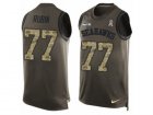 Mens Nike Seattle Seahawks #77 Ahtyba Rubin Limited Green Salute to Service Tank Top NFL Jersey