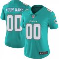 Womens Nike Miami Dolphins Customized Aqua Green Team Color Vapor Untouchable Limited Player NFL Jersey