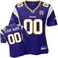 Customized Minnesota Vikings Jersey Team Color 50th Anniversary Patch Football