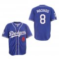 Dodgers #8 Manny Machado Royal New Design Jersey