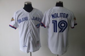 mlb Toronto Blue Jays #19 molitor m&n white