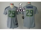 2015 Super Bowl XLIX Nike Women NFL Seattle Seahawks #29 Earl Thomas Grey Jerseys
