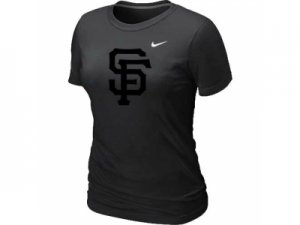 Women MLB San Francisco Giants Heathered Black Nike Blended T-Shirt