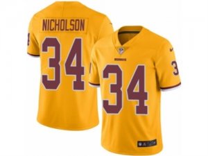 Mens Nike Washington Redskins #34 Montae Nicholson Limited Gold Rush NFL Jersey