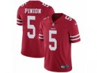 Mens Nike San Francisco 49ers #5 Bradley Pinion Vapor Untouchable Limited Red Team Color NFL Jersey