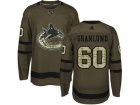 Men Adidas Vancouver Canucks #60 Markus Granlund Green Salute to Service Stitched NHL Jersey