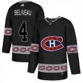 Canadiens #4 Jean Beliveau Black Team Logos Fashion Adidas Jersey