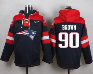 Nike New England Patriots #90 Malcom Brown Navy Blue Player Pullover Hoodie