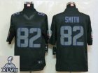 2013 Super Bowl XLVII NEW Baltimore Ravens 82 Smith Black Jerseys[Impact Limited]