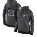 NFL Women's Nike Dallas Cowboys #21 Deion Sanders Stitched Black Anthracite Salute to Service Player Performance Hoodie