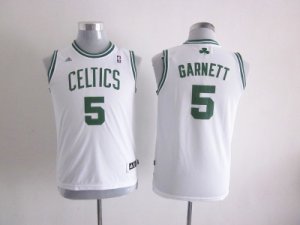 youth nba boston celtics #5 garnett white[revolution 30 swingman]