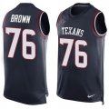 Nike Houston Texans #76 Duane Brown Navy Blue Team Color Men Stitched NFL Limited Tank Top Jersey