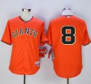 MLB Men San Francisco Giants #8 Hunter Pence Orange Old Style Giants Stitched Jersey