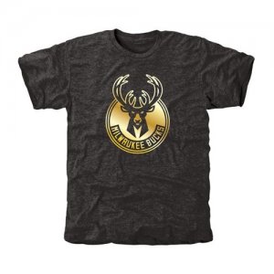 Milwaukee Bucks Gold Collection Tri-Blend T-Shirt Black